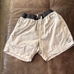 Gray Athletic Shorts with Elastic Waistband